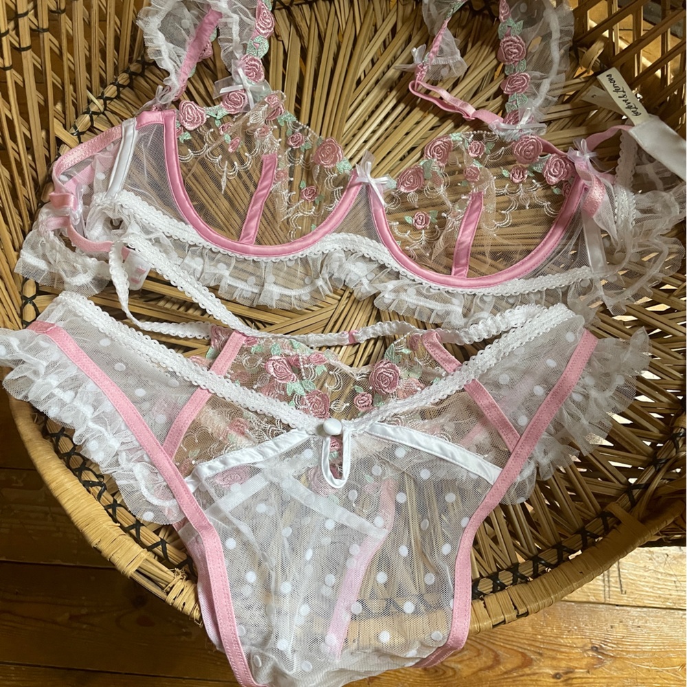 For Love and Lemons lace bra and panties set